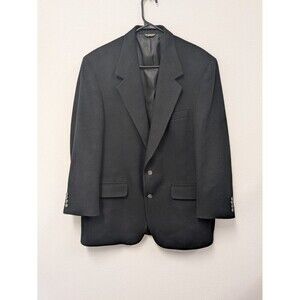Bill Blass Black Label Mens Black 100% Camel Hair 2 Button Blazer Jacket sz 42R